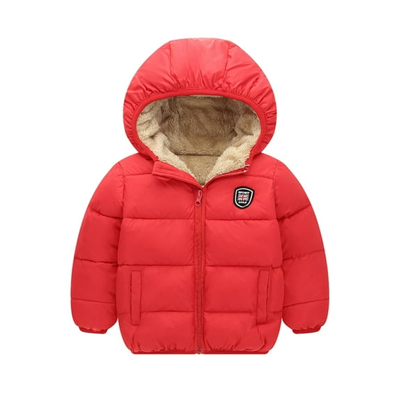 vnanda Children Down Jacket Children's Down Jacket Cozy Warm Cold-resistant Polyester Fiber with Velvet Lining Boys Down Jacket
