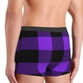 thumbnail image 5 of Balery Purple Buffalo Plaid Men's Boxer Briefs, Soft and Breathable Cotton Underwear with nylon Waistband-XX-Large, 5 of 9
