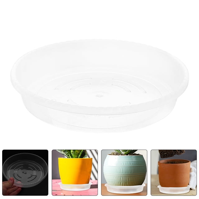 Minkissy 10pcs Plastic Drip Pan Transparent Round Floor Protection for Gardening Use