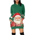 thumbnail image 2 of WILLBEST Sudadera Deportiva Para Mujer, Vestido de Navidad, Vestido de Noche Para Mujer, Sudadera Navideña de Moda Con Capucha y Bolsillo Tipo Bolso, Sudadera Estampada Con Capucha, Falda de Moda, 2 of 4