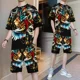 thumbnail image 4 of Conjunto de pantalones cortos para hombre, camiseta con estampado de alfabeto gráfico suave, conjuntos de pantalones cortos para hombre que ofrecen atuendos emo juveniles, elegantes, modernos, básicos, 4 of 4