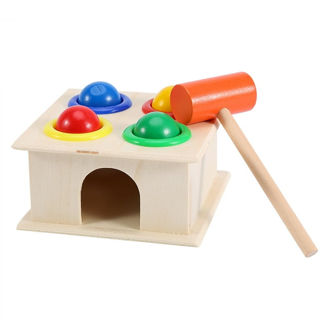 Spptty Knock, Novel Kids Hammering Game Wooden Ball Hammer Box Children Early Learning Educational Toy, Intellectual Developmental Toy