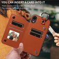 thumbnail image 4 of iPhone XR Case ,Card Slots Leather Wrist Strap Phone Cover for iPhone XR, 4 of 5
