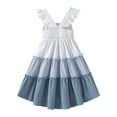 thumbnail image 4 of eczipvz Girls Easter Dress Maxi Summer Short Flutter Sleeve Casual Dress for 3-14 Y Blue,3-4 Years, 4 of 7