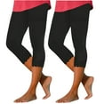thumbnail image 2 of Capri Pants for Women, Xunlbb 2PCWomen's Summer High Waisted Solid Color Capris Matching Slim Fitting Yoga Gym Pants(Black,S), 2 of 7