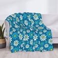 thumbnail image 3 of Fuzoiu Daisies Flowers Print Flannel Blanket,Throw Blanket,Flannel Home Decor,Fleece Bed Blankets,Cozy Soft Blanket for Bed, Sofa, Camping, and Travel-80"x60", 3 of 5