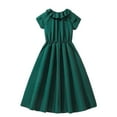 thumbnail image 2 of WOYY Big Girls Dress Ruffle Short Sleeve Dress Solid Casual Dresses, Sizes 11-12Y, 2 of 8