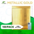 thumbnail image 2 of Gold Metallic Bubble Mailers, Waterproof Padded Envelopes, 100 Count, 13 x 17.5 in, 2 of 9
