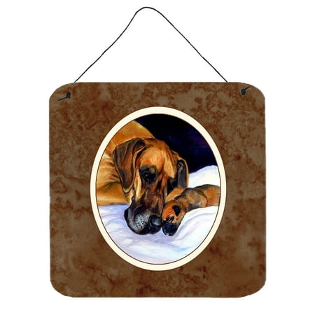 Natural Eared Fawn Great Dane Momma and Puppy Wall or Door Hanging Prints (Best Collar For Great Dane Puppy)