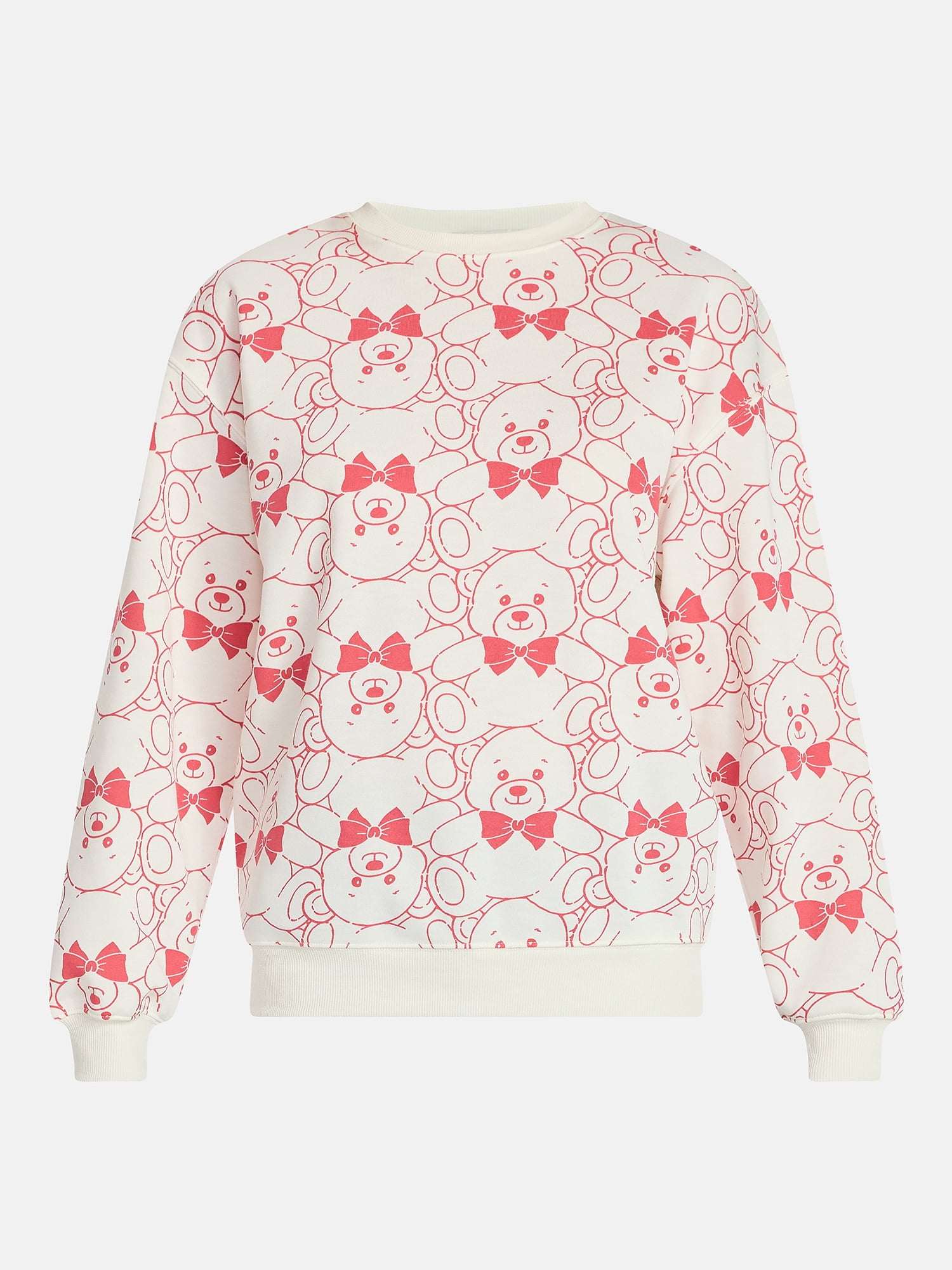 Women's Teddy Bear Graphic Fleece Sweatshirt, Sizes XXS-XXL