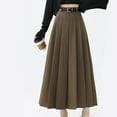 thumbnail image 4 of Elegant High Waist Long Skirt for Women Pleated Dress Color Breathable and Comfortable Polyester Fabric, 4 of 9