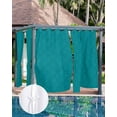 thumbnail image 7 of Outdoor Curtains for Patio Abstract Teal Diamond Plaid Texture Waterproof Privacy Outside Curtains with 2 Tiebacks Grommet Top Pergola Curtains for Porch Cabana Gazebo 1 Panel, 54x95 inch, 7 of 7