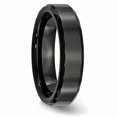 thumbnail image 4 of Ceramic Black Faceted and Beveled Edge 6mm Polished Band Ring 8 Size, 4 of 6