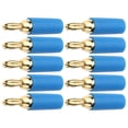 thumbnail image 4 of XingJian LLC Banana Plug Set - 10Pcs 2.5mm Gold Plated Brass Solder Type Male Connector Accessory Kit (Blue), 4 of 10
