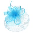 thumbnail image 1 of Chic Headwear Flower Loop Veil Mesh Fascinator - Aqua Chic Headwear Facinadores, 1 of 1