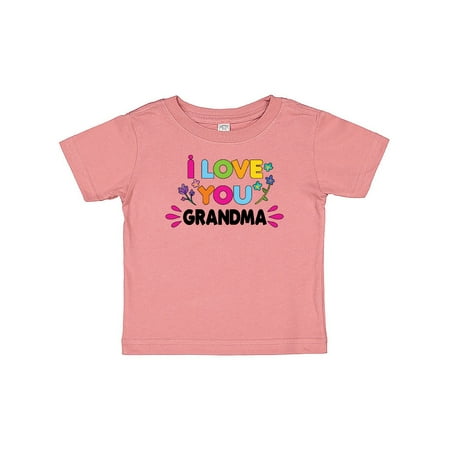 

Inktastic I Love You Grandma with Flowers Gift Baby Girl T-Shirt