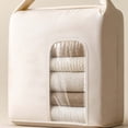 thumbnail image 6 of Breathable Cotton Quilt Storage Bag with Clear Window Large Bedding Organizer for Comforters Blankets Closet, 6 of 7