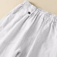 thumbnail image 6 of ATOYSOY Women's Capri Pants Lounge Casual Workout Relaxed Comfy Trousers Retro Cotton Linen Girls Clearance Summer Solid Color Activewear Elastic High Waist Button Ladies White, 6 of 6