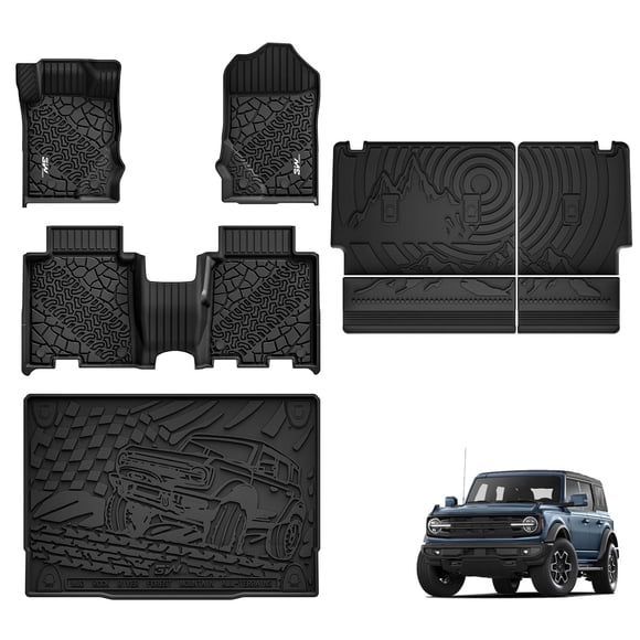 Alfombrillas, forro de carga y funda de asiento trasero para Ford Bronco