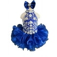 thumbnail image 2 of Jenniferwu G284-6 Infant Toddler Baby Newborn Little Girl's Pageant Party Birthday Dress Blue Size 9-12M, 2 of 5