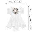 thumbnail image 2 of INSPIRE CHIC Women's Bow Brooch Solid Color Pre-Tied Ribbon Faux Rhinestone Elegant Bow Ties White, 2 of 4