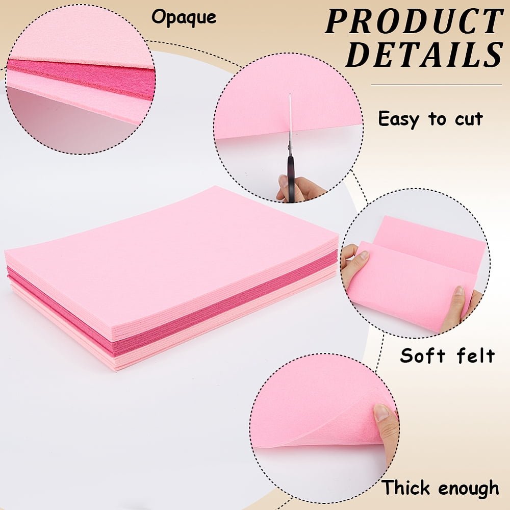 21Pcs Felt Fabric Sheets 12 x 8 inch Pink 2.3mm Non Woven Felt Sheets Thick Patchwork Sewing Felt Fabric Rectangle DIY