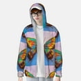 thumbnail image 4 of Gaeub Oil Painting Beautiful Butterfly Men's and Women's UPF 50+ Long-Sleeved Sun Protection Clothing, Fishing Shirt Long Sleeve Zip - Large, 4 of 9