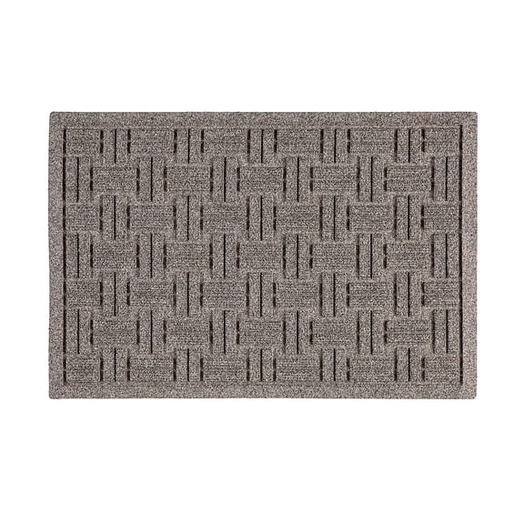 Indoor/Outdoor Rug, Basketweave in Grey 20"x30"