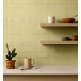thumbnail image 5 of S4Sassy Tile Squares Wallpaper - Yellow Wall Covering, 25" X 360" Self-Adhesive Textured Vinyl Wall Paper, Walls Wrap, Neutral Wallpaper For Dining, Hallway, Home Decor, 5 of 8