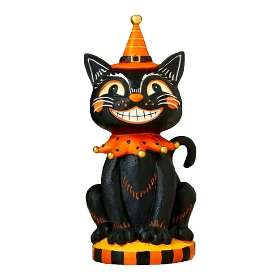 LAMIRO 3PCS Vintage Halloween Cat Resin Table Centerpiece,Whimsical Fun Decor for Halloween Party,Tabletop,or Gift