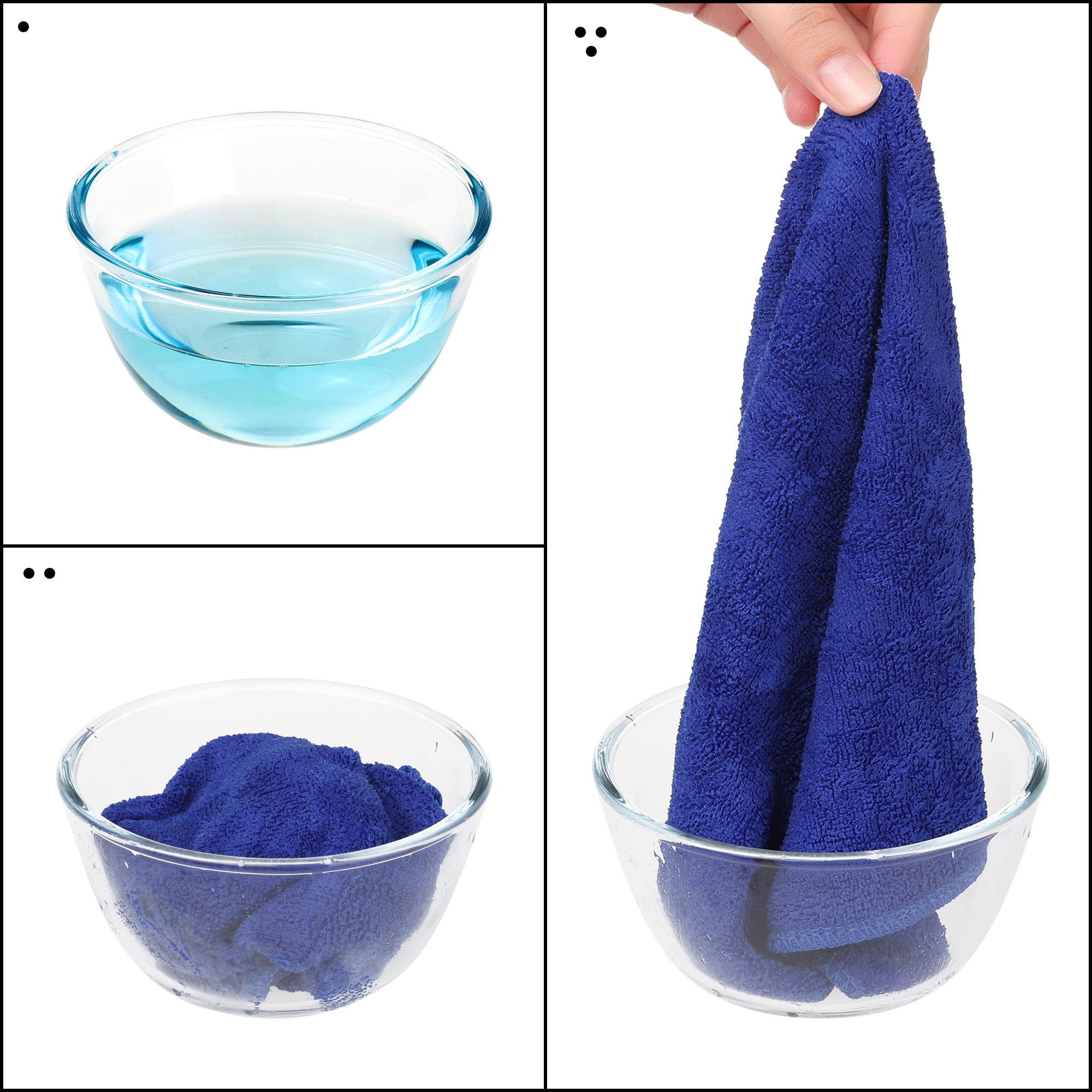Unique Bargains 12"x12" Microfiber Thick Absorbent Dishwashing Kitchen Towels Blue, Grey