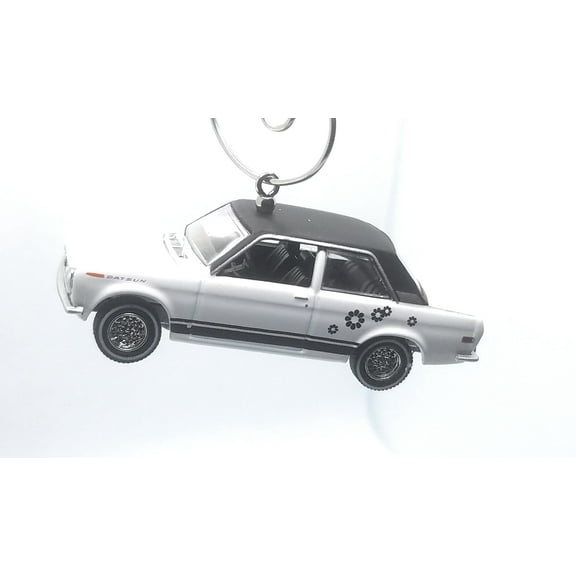 Christmas Ornament for 1969 Datsun 510 White Black