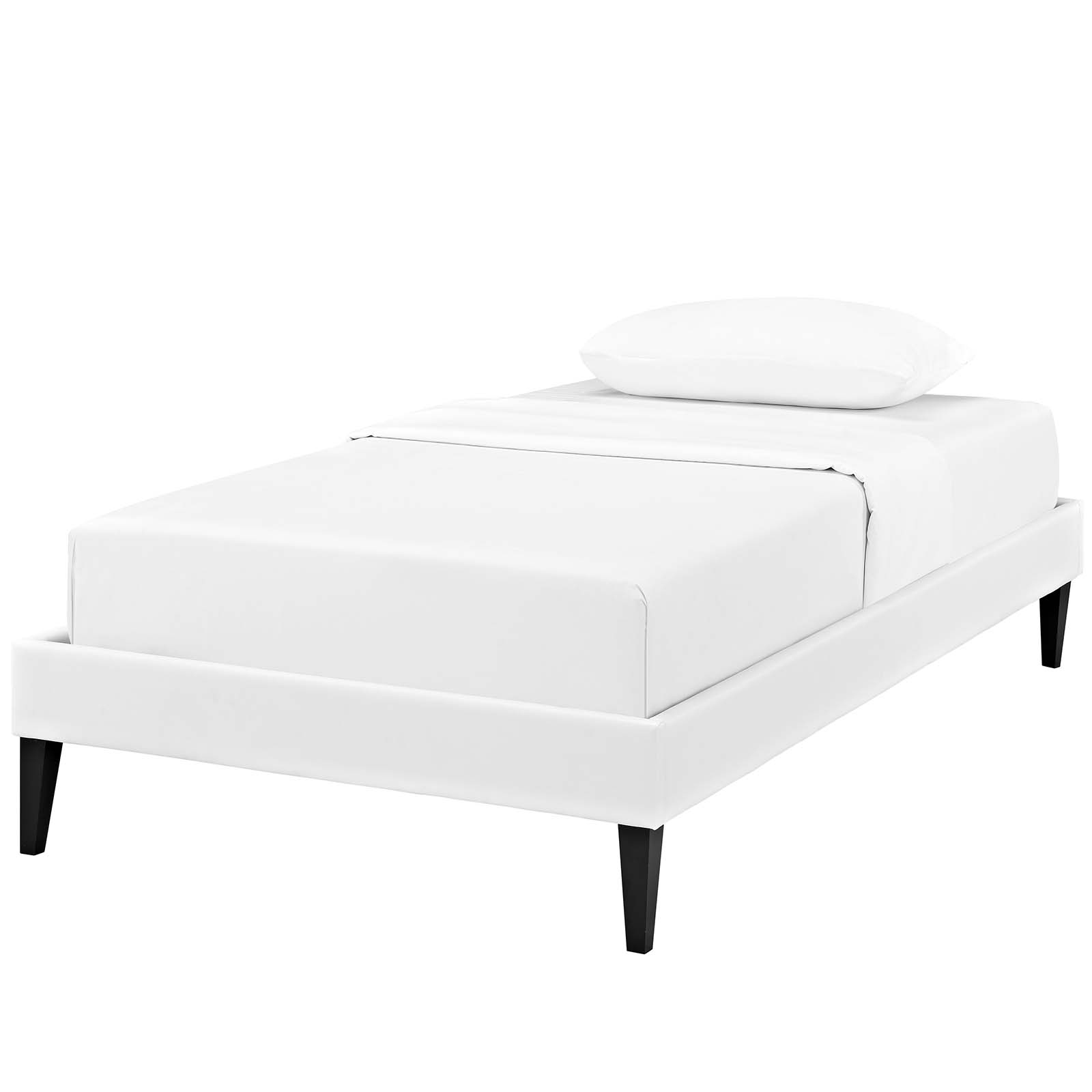 Mod Uptown MidCentury Wood Platform Bed, Twin, White