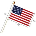 thumbnail image 4 of Anley Pack of 12 USA Stick Flag - 18" x 12" Handheld America Gravemarker Stick Flags - 30" Solid Wooden Flag Pole, 4 of 7