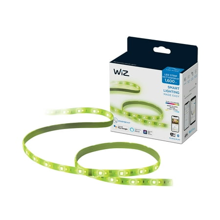 UPC: 0046677603793 | WIZ Connected Smart LED Color Light Strip Starter Kit 2M/6ft + Extension 1M/3ft  16 Million Colors  Plug Included  No Hub Required
