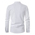 thumbnail image 3 of Medieval Costume Men, Pirate Costume Men, Renaissance Pirate Top, Renaissance Costume Men, Medieval Lace Up Shirt Renaissance Pirate Top Stand Collar Long Sleeve Cotton for Renaissance Fair, Navy S, 3 of 7