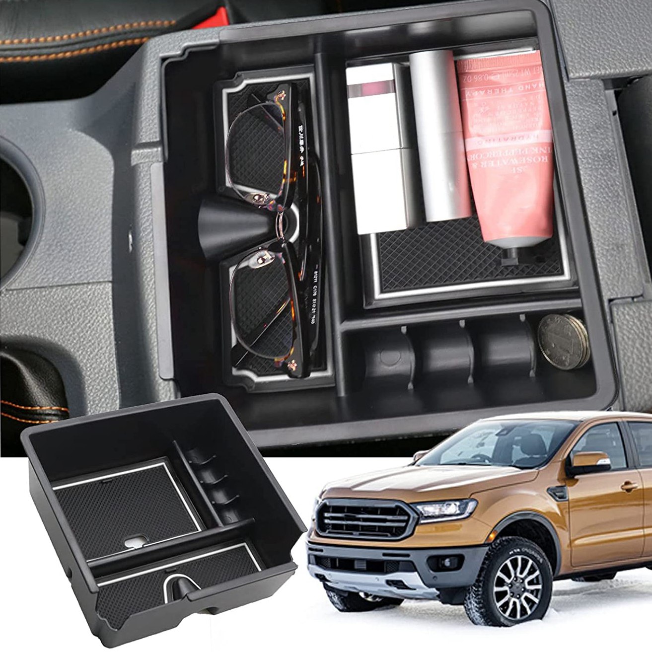 Interior Fittings Armrests Car Parts YEE PIN Ranger 2021 Center Console Tray Custom Fit Car