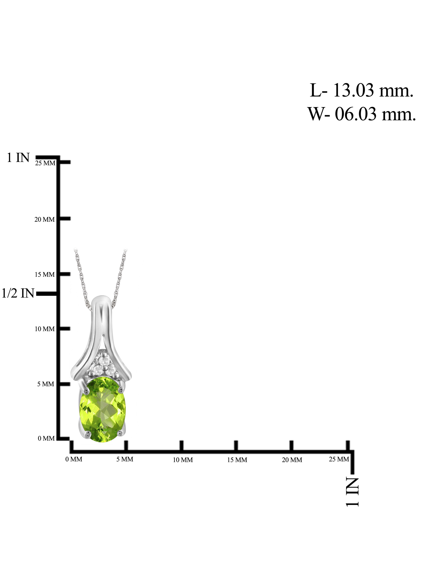 0.48 Carat T.G.W. Peridot Gemstone and White Diamond Accent Pendant - image 4 of 4