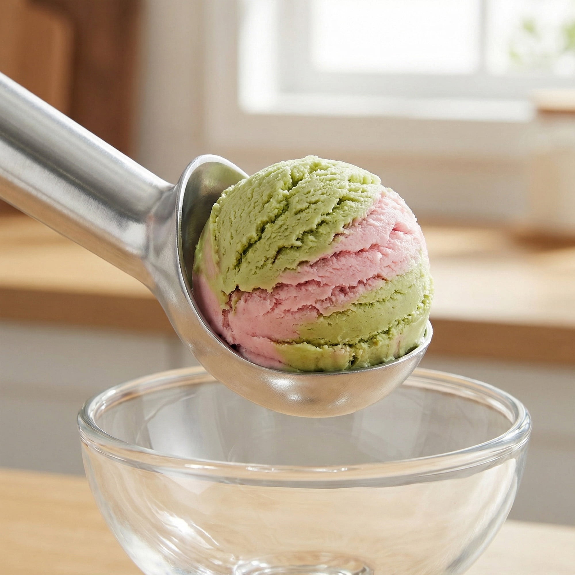 Unique Bargains Stainless Steel Ice Cream Scoop with Easy Release Silver 1.8in