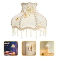 thumbnail image 1 of Minkissy Retro Pleated Bedside Lamp Cloth Beige Preventing Dust 1Pcs for Home Owners, 1 of 7