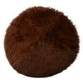 thumbnail image 4 of ZHIMAO 1pc Blended Plush Rug Solid Round Anti-Slip Carpet Bathroom Floor Mat Soft And Warm Skin-friendly Shaggy Rug Household Supplies Brown 40CM, 4 of 9