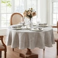 thumbnail image 2 of Elrene Home Fashions Caiden Elegance Damask Tablecloth, Silver, 90" x 90" Round, 2 of 3