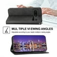 thumbnail image 4 of Case for Google Pixel 6a, Magnetic Matte Premium PU Leather Stand Flip Cover with Card Slots and Wallet, Shockproof and Full Body Protection Compatible with Google Pixel 6a - Black, 4 of 10