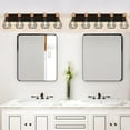 thumbnail image 4 of Farmhouse Bathroom Light Fixtures 5-Light Vanity Lighting with Cage Shade Industrial Wall Mount Sconces for Mirror Cabinet Dressing Table Living Room Hallway, 4 of 7