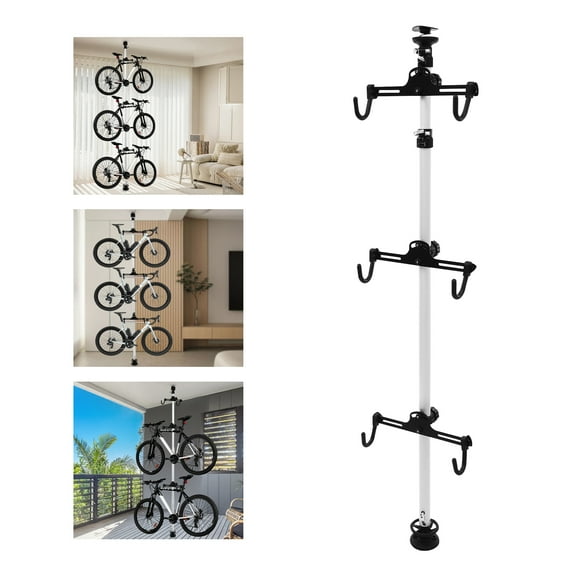 3-Bike Storage Rack with Adjustable Height – Efficient, , and Easy to Install Floor-Mounted Bike Organizer for Indoor Use