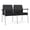 Adler-Castillo Black, variant on Mystic Reception Waiting Room 2-Seat Tandem Seating / Silver Steel / Blue
