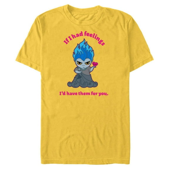 Disney Villains Hades If I Had Feelings - Short Sleeve Blended T-Shirt for Adults - Customized-Yellow