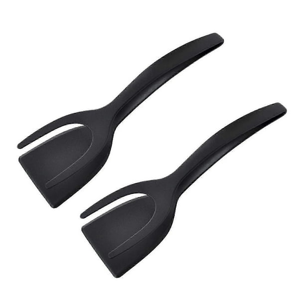 2Pcs Cooking Spatula 2-in-1 Silicone Spatula Tong Versatile Fried Fish Spatula Cooking Tool for Home Kitchen-Good