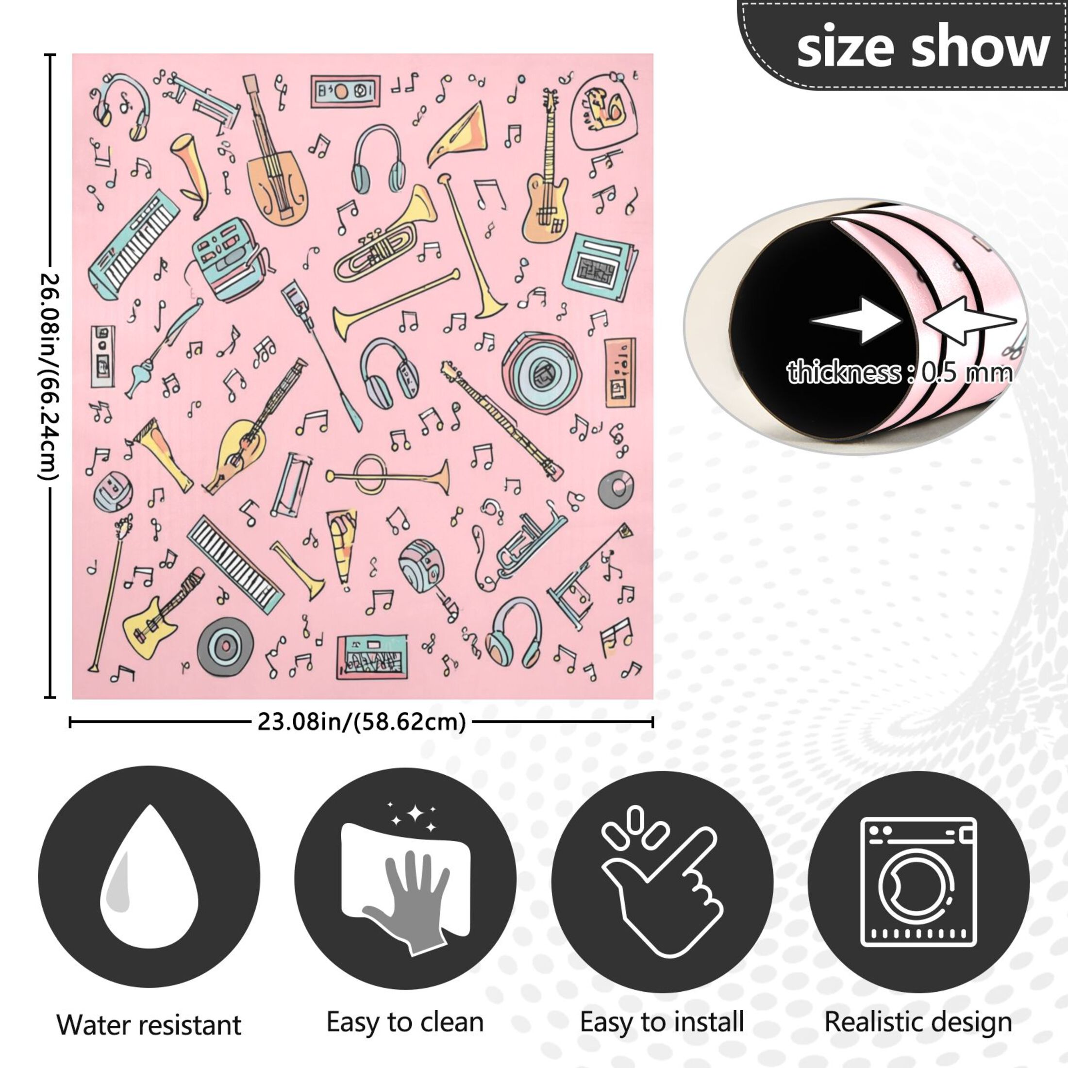 IAUYY Magnetic decorative sticker - 23x26 Inch PVC Refrigerator Decorative Cover, Removable DIY Art for Kitchen Appliances Graffiti Note Audio Equipment
