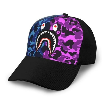 Bape Shark Camo Baseball Cap Golf Dad Hat Adjustable Low Profile Cotton Hat Trucker Hats for Men Women